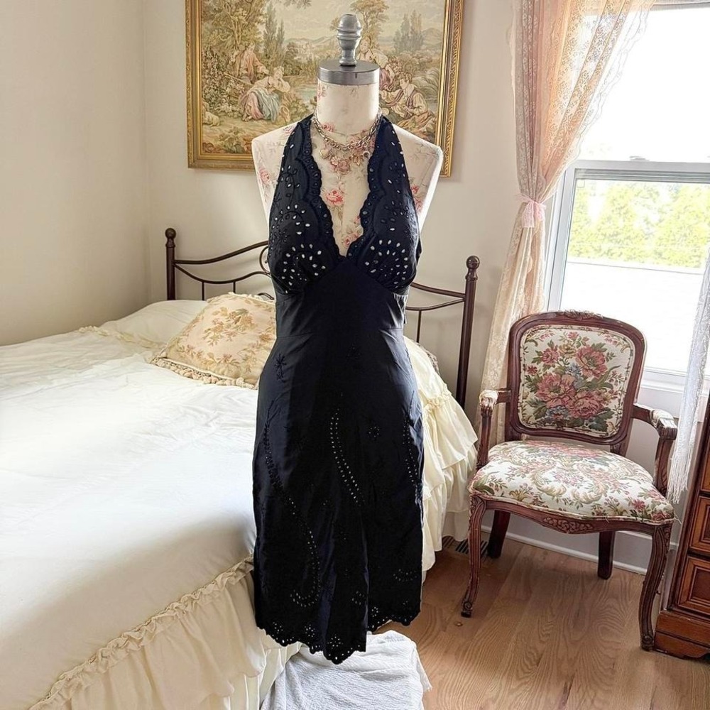 Black Halter Dress  Y2K White House Black Market size 4 - Picture 2 of 7
